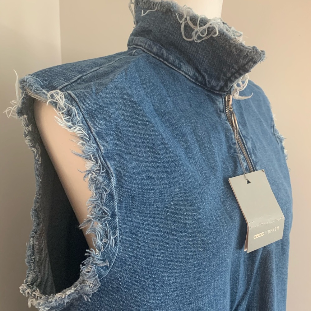 Trendy high neck ripped Jean dress 💙